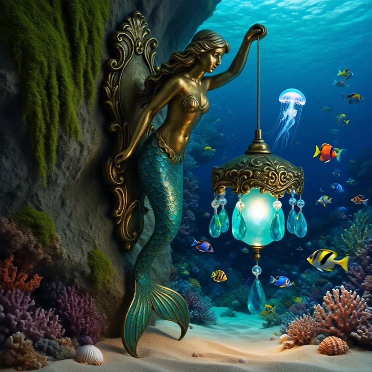 Vintage Mermaid Wall Lamp