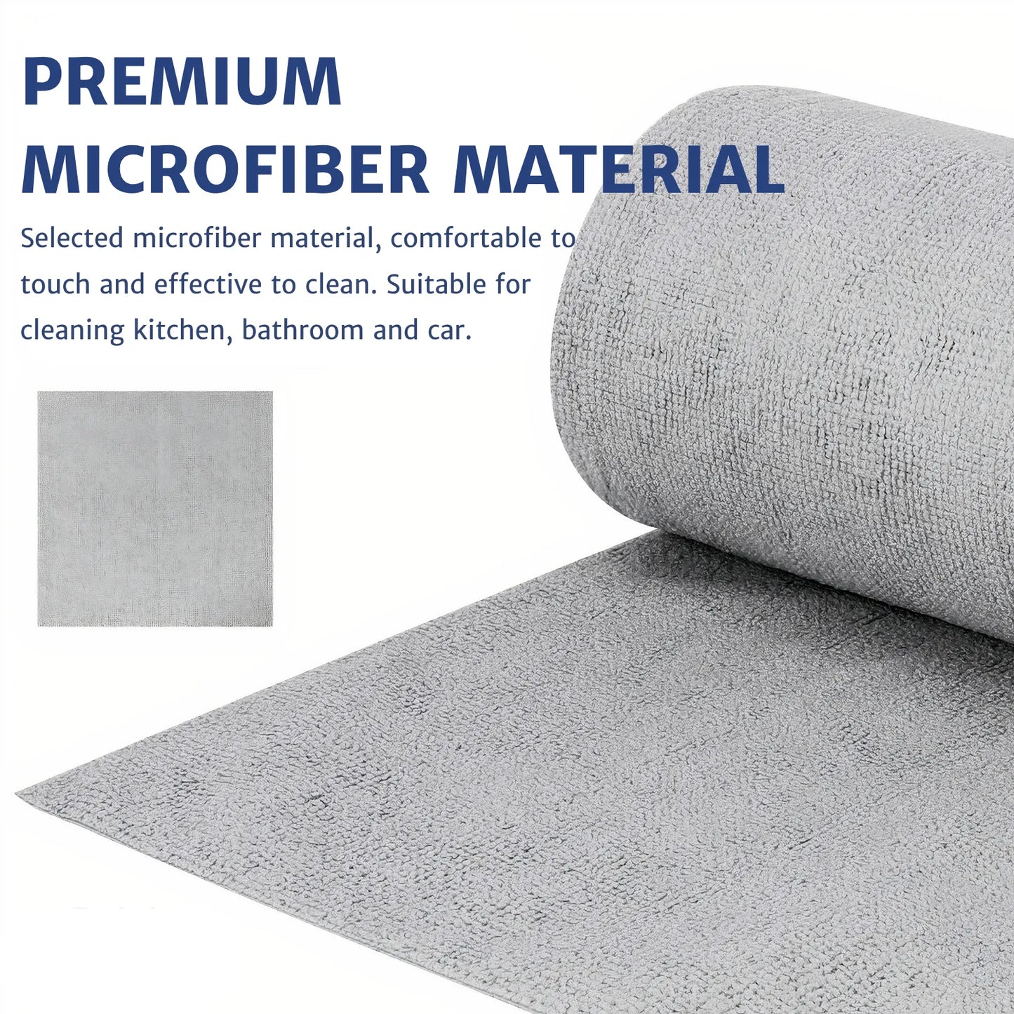 Close-up of microfiber cloth showing premium material with tight weave and sturdy texture, designed for strong cleaning performance and long-lasting durability.