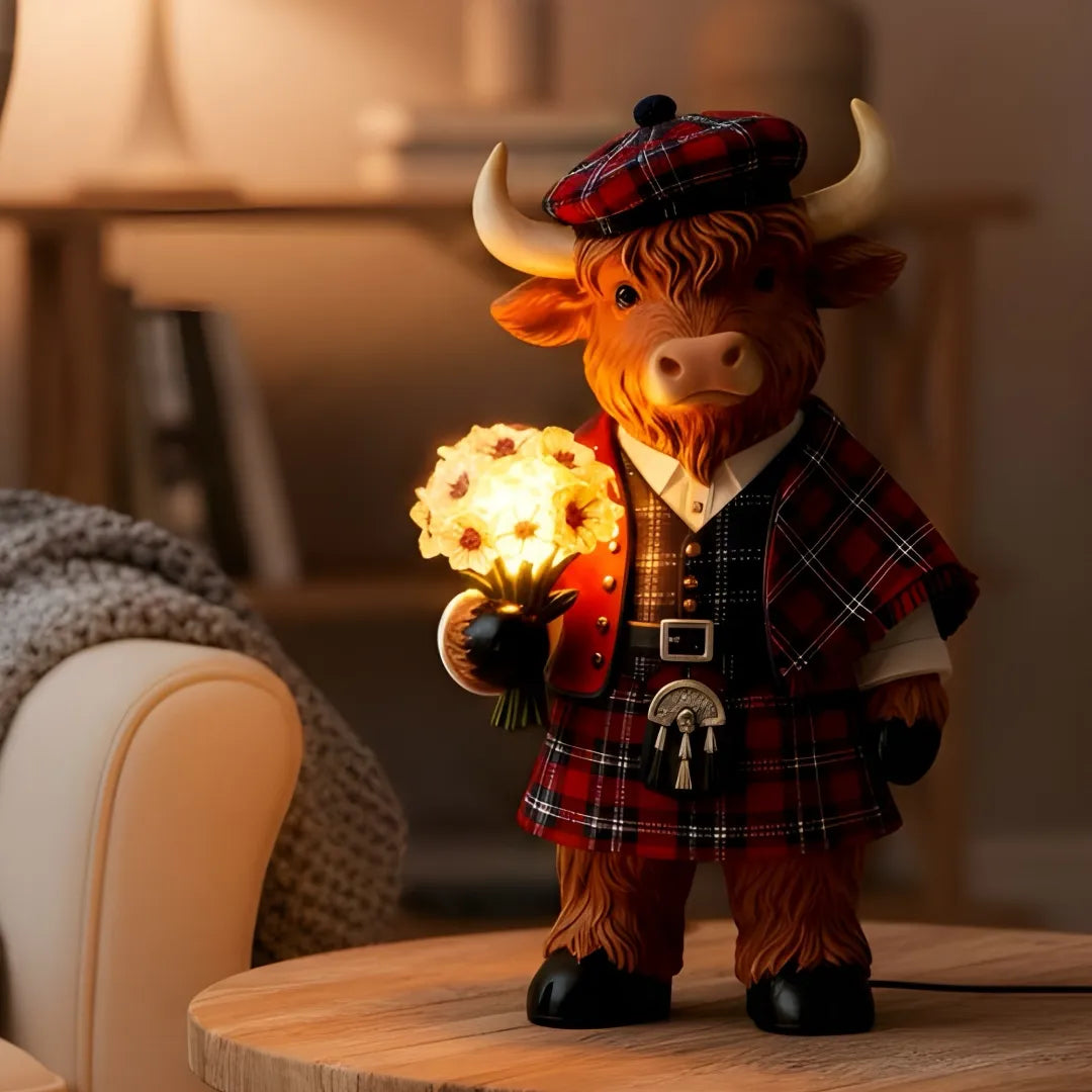 Scottish Highland Cow Bouquet Lamp - 2026 New Arrival