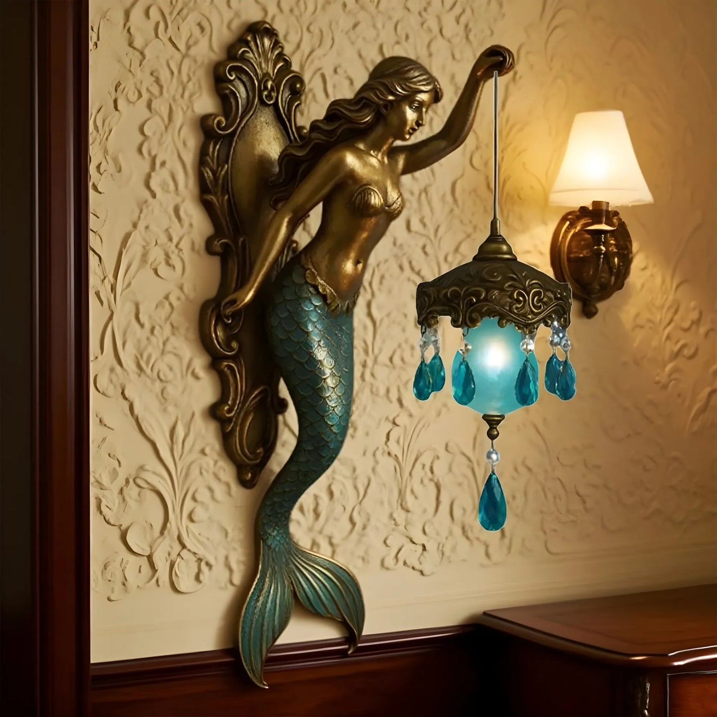 Vintage Mermaid Wall Lamp