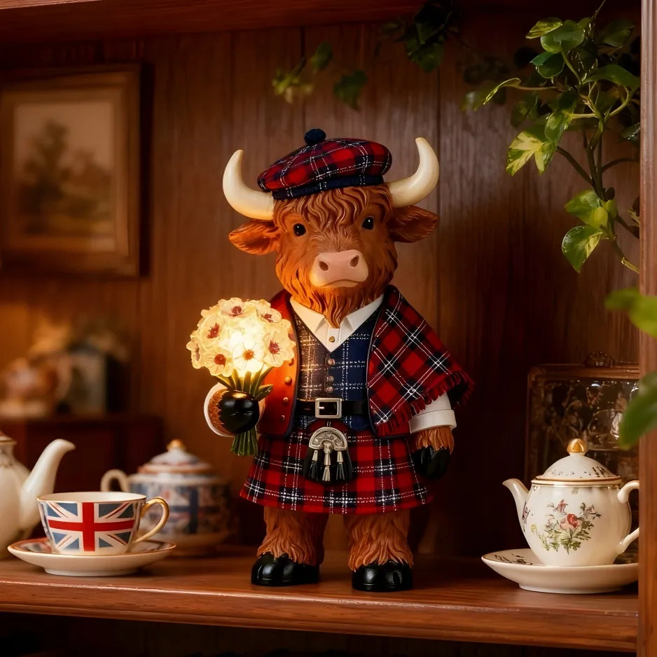 Scottish Highland Cow Bouquet Lamp - 2026 New Arrival