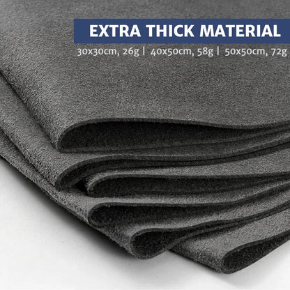 Close-up view of the microfiber towel showcasing its thick, dense, and durable material, highlighting superior quality and long-lasting performance for various cleaning needs.