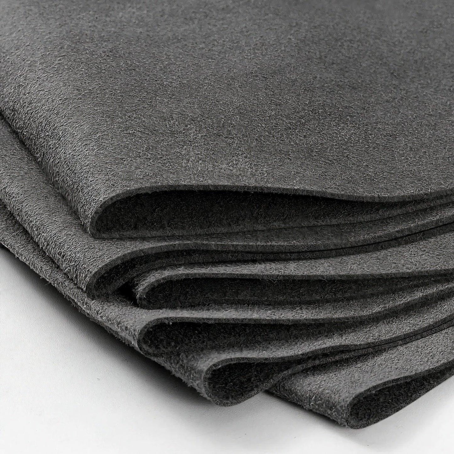 Ultra-soft, thick microfiber cloth stack in close-up
