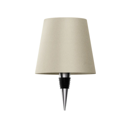 Wireless bottle lamp in beige (SKU) with Midea appliance manual, showcasing product functionality and usage instructions against a checkered background.